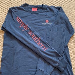 Simply Southern Blue Long Sleeve Tee“Let All That You Do Be Done In Love” Size S